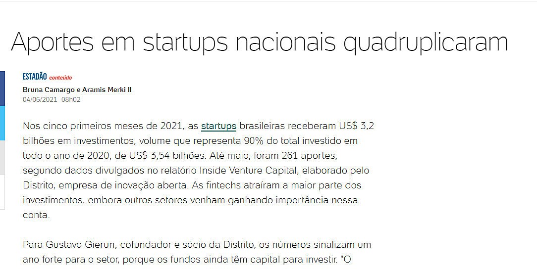 Aportes em startups nacionais quadruplicaram